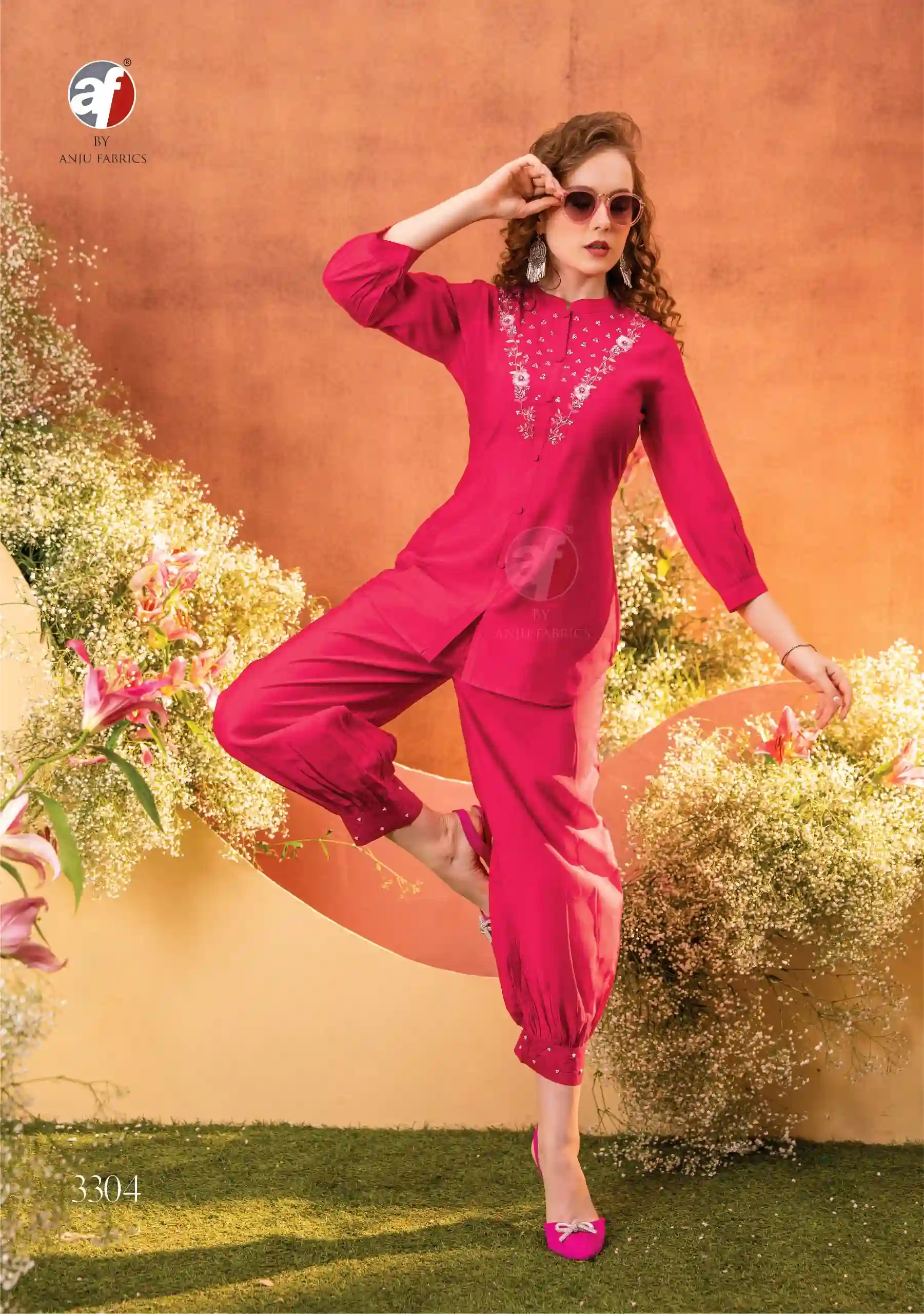 Anju Fabrics Fusion Vol 4 Viscos Wholesale Designer Kurti with Pant Catalog — Wholesale Kurtis, Anju fabric wholesale from Surat — view 4
